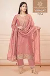 Virasat By Vinay Kuleesh Gold Silk Salwar Kameez Wholesale Price In Surat